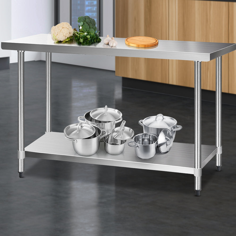 Cefito 1524x610mm Stainless Steel Kitchen Bench 304-0
