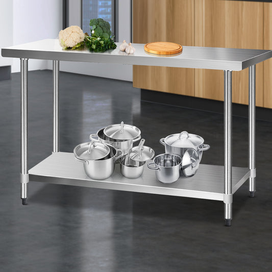 Cefito 1524x610mm Stainless Steel Kitchen Bench 304-0