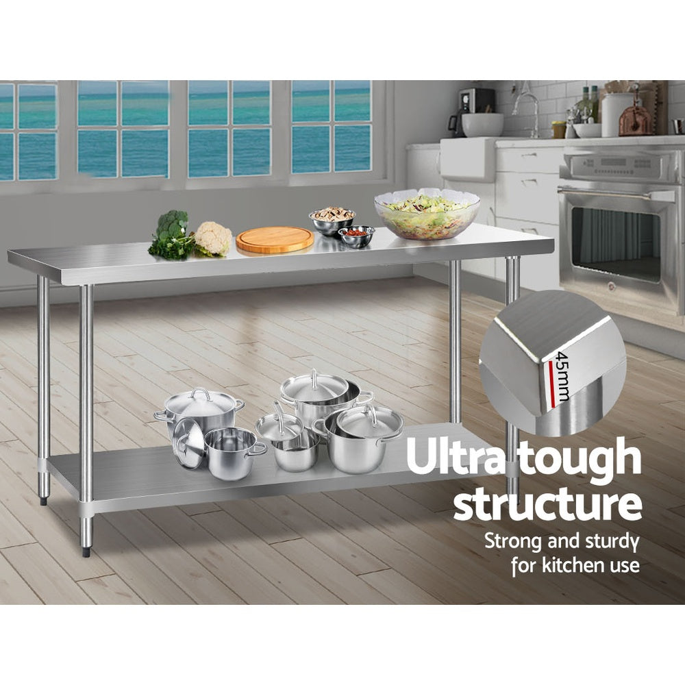 Cefito 1829x610mm Stainless Steel Kitchen Bench 304-3