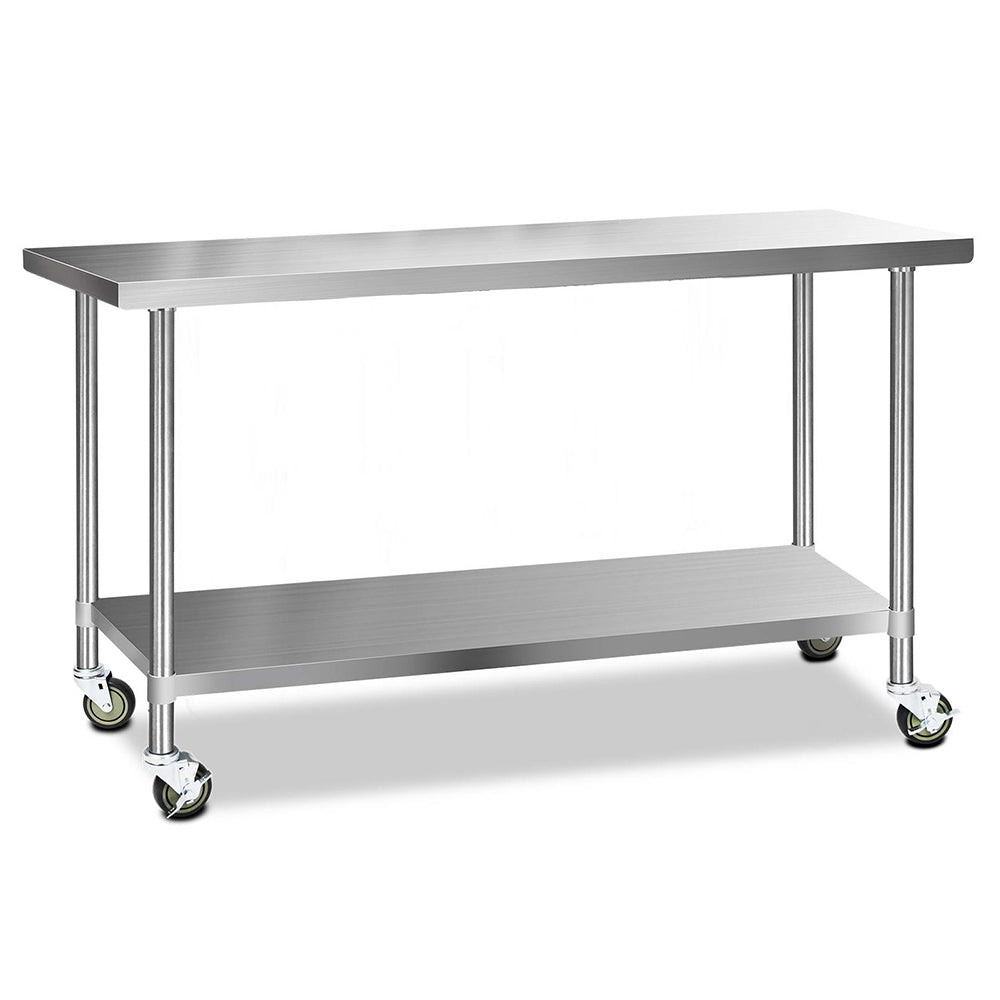 Cefito 1829x610mm Stainless Steel Kitchen Bench with Wheels 304-0