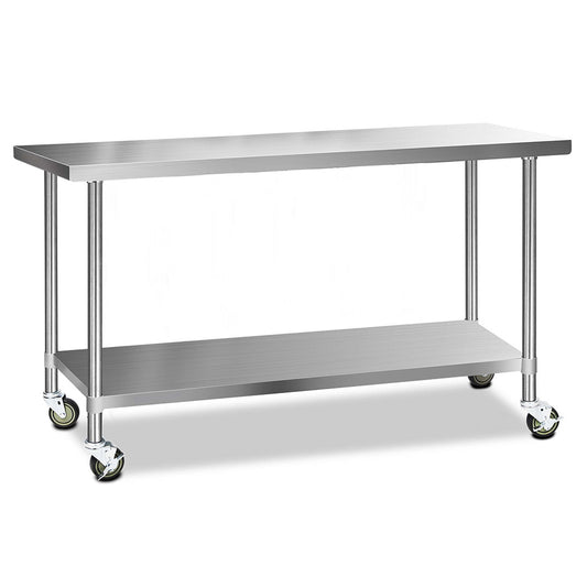 Cefito 1829x610mm Stainless Steel Kitchen Bench with Wheels 304-0