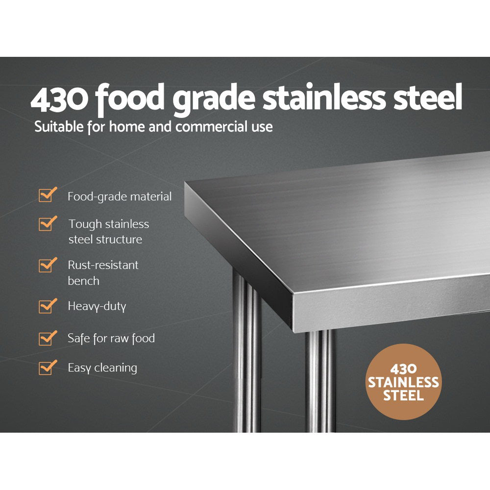 Cefito 610x610mm Stainless Steel Kitchen Bench 430-2