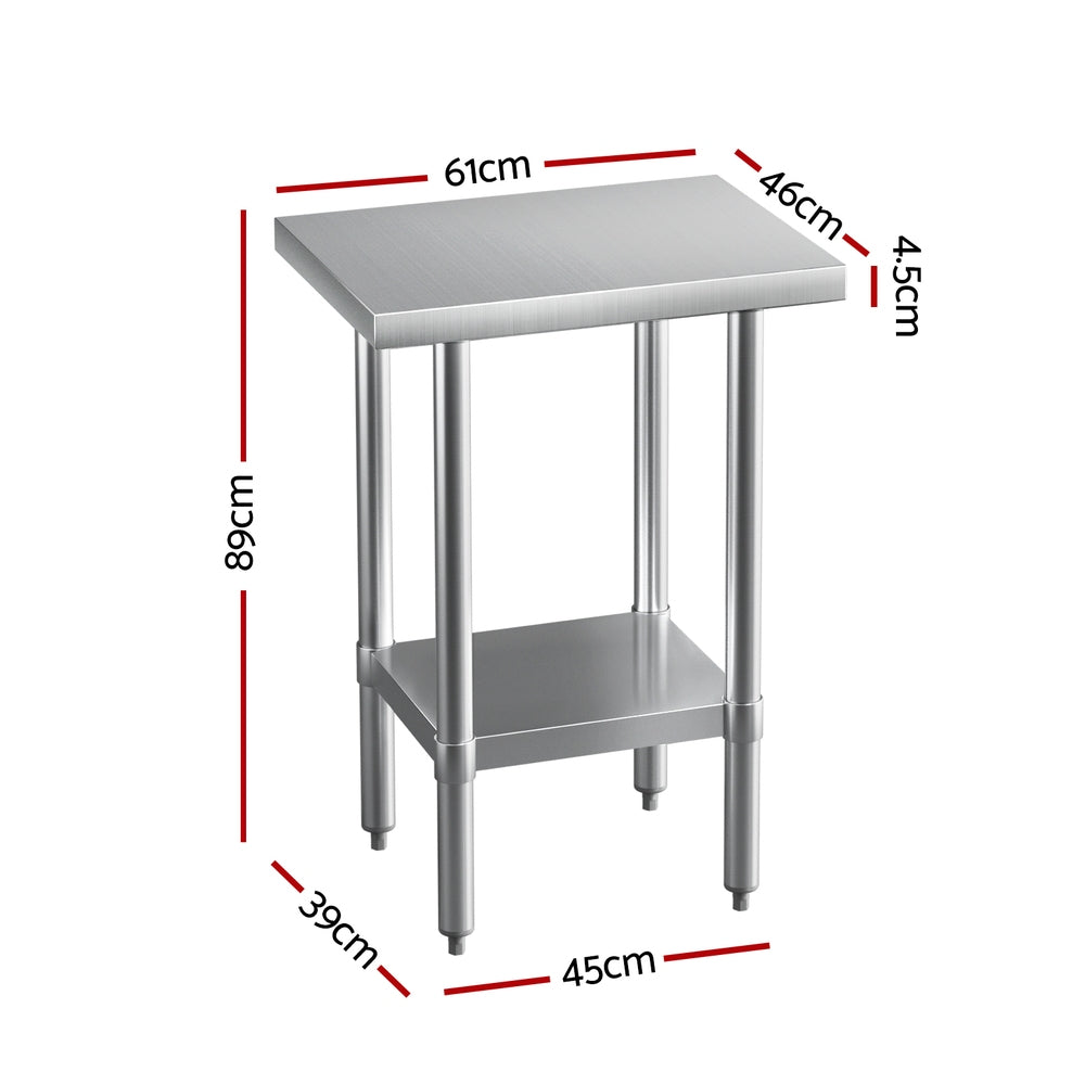 Cefito Stainless Steel Kitchen Benches Work Bench 610x457mm 430-1