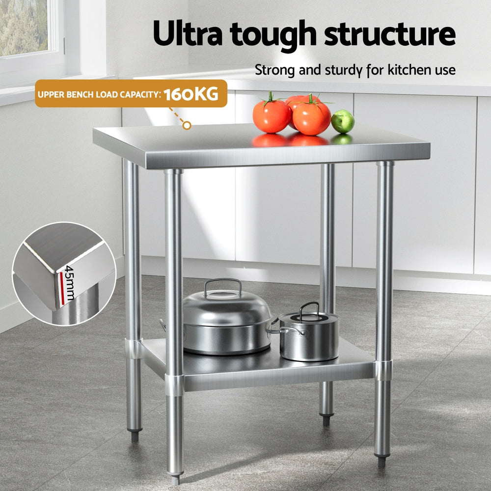 Cefito Stainless Steel Kitchen Bench Work Table 610 x760MM 430-4