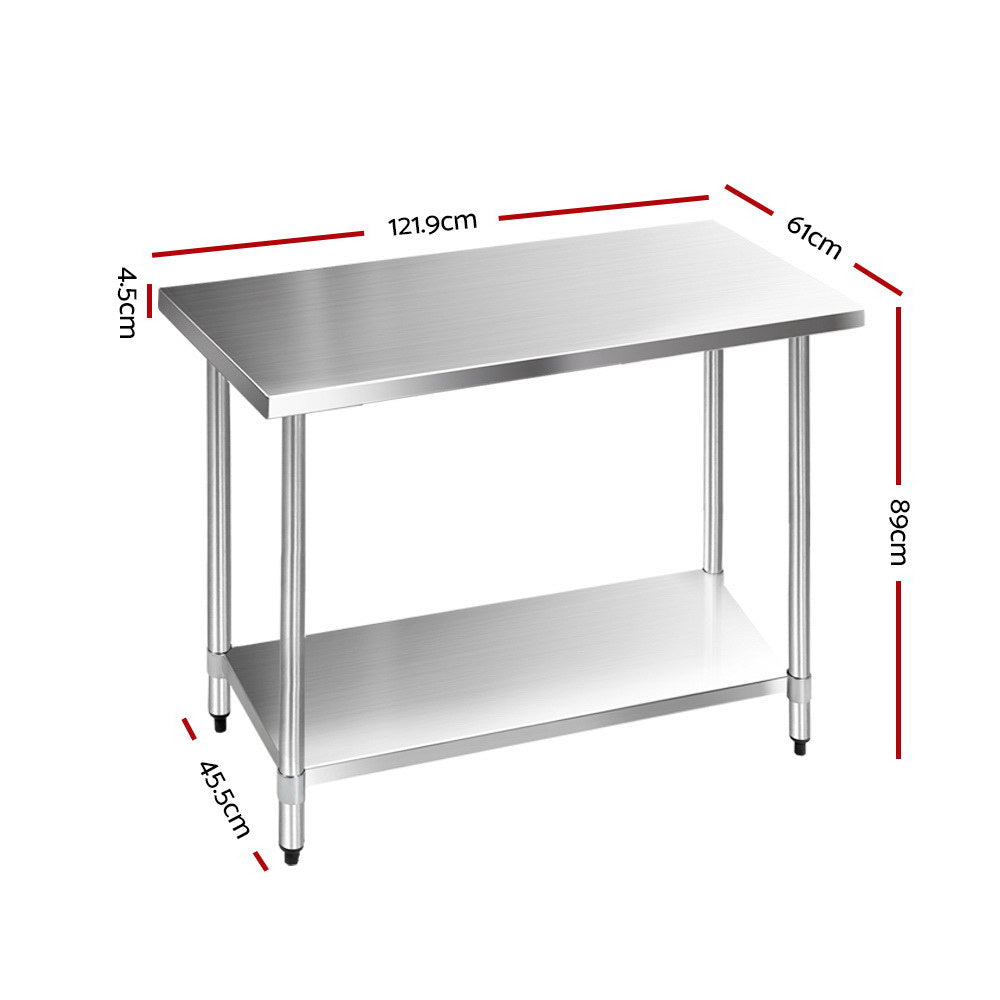 Cefito 1219x610mm Stainless Steel Kitchen Bench 430-1