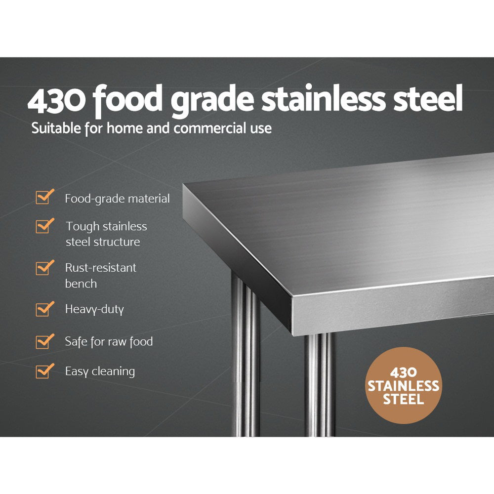 Cefito 1219x610mm Stainless Steel Kitchen Bench 430-2