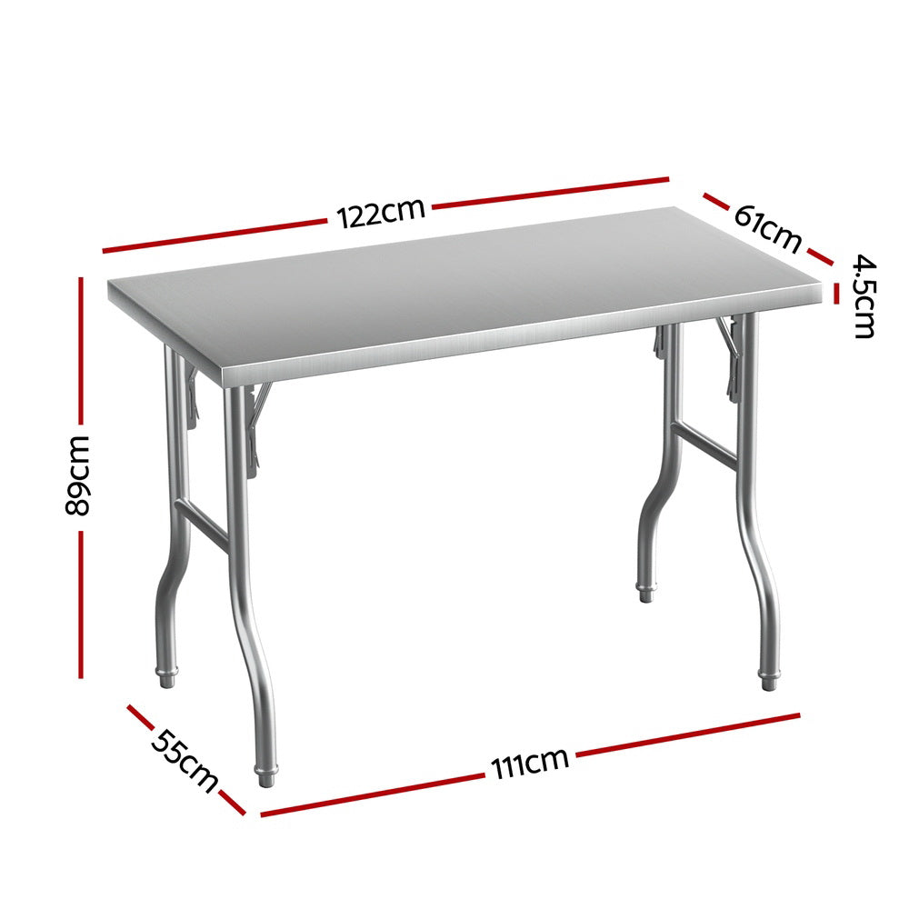 Cefito Stainless Steel Kitchen Benches Work Bench Food Foldable 430-1