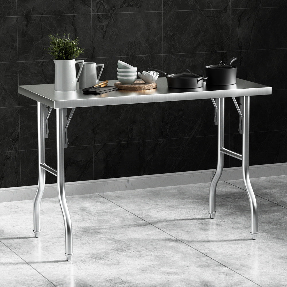 Cefito Stainless Steel Kitchen Benches Work Bench Food Foldable 430 ...