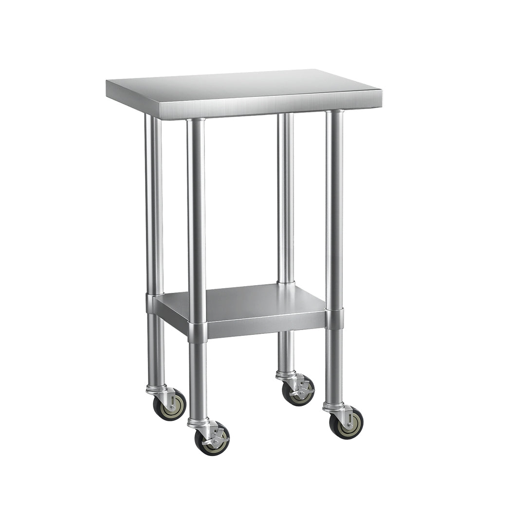 Cefito Stainless Steel Kitchen Benches Work Bench Wheels 61X46CM 430-0