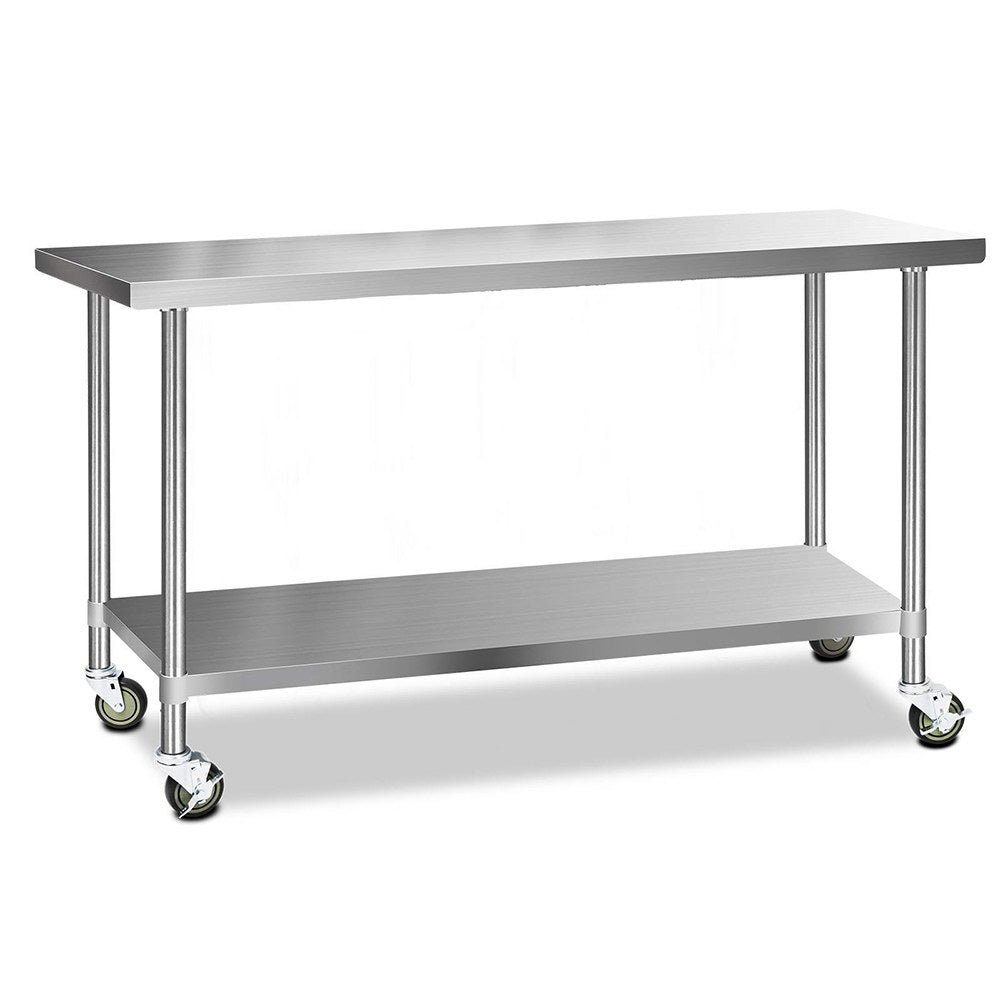 Cefito 1829x610mm Stainless Steel Kitchen Bench with Wheels 430-0