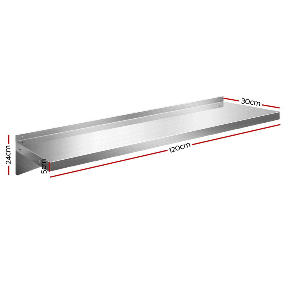 Cefito 1200mm Stainless Steel Kitchen Wall Shelf Mounted Rack-1