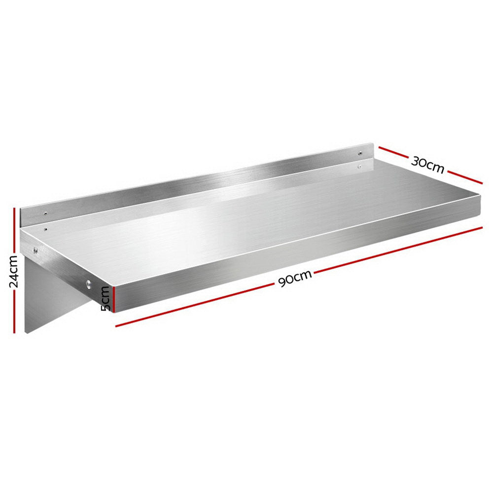 Cefito 900mm Stainless Steel Kitchen Wall Shelf Mounted Rack-1