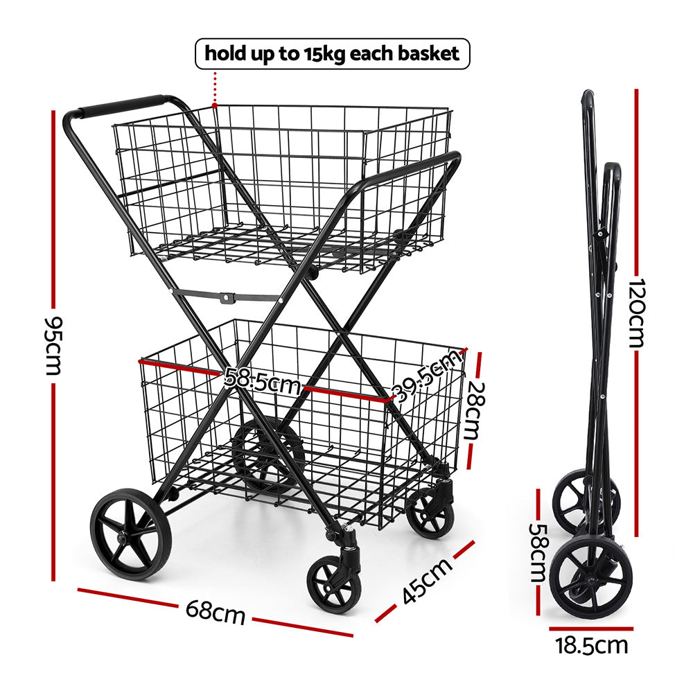 Emajin Foldable Shopping Trolley Cart-1