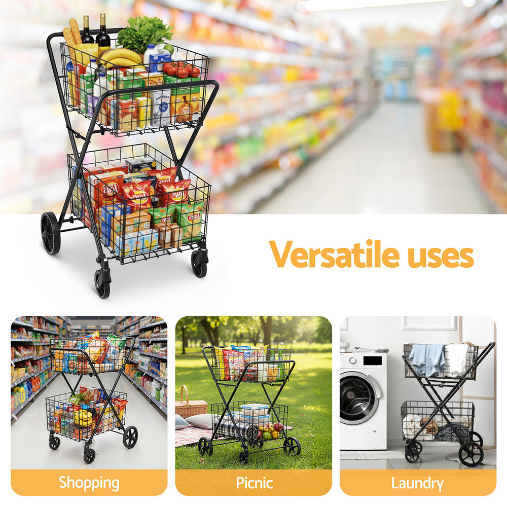 Emajin Foldable Shopping Trolley Cart-3