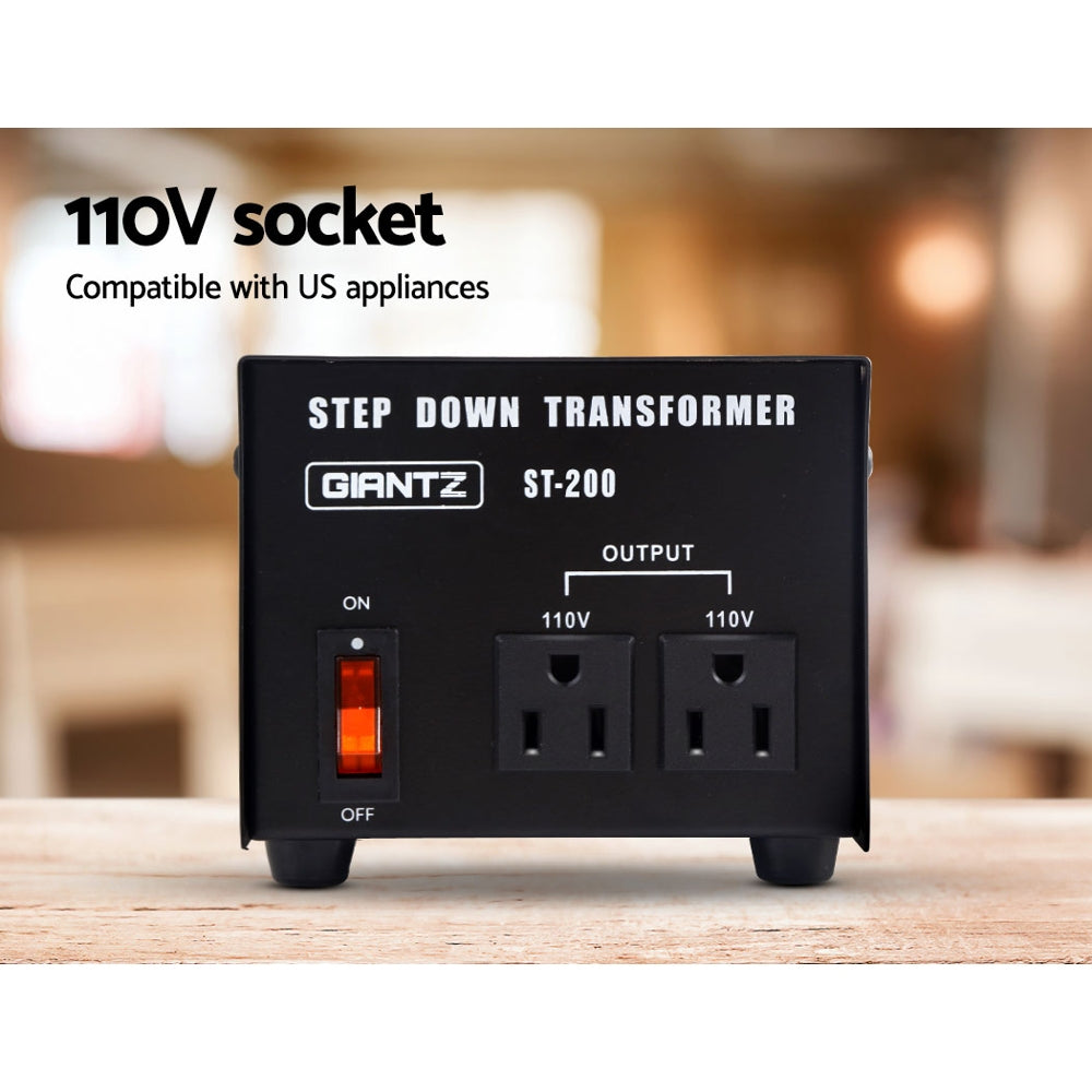 Giantz Step Down Transformer 200W 240V TO 110V Stepdown Voltage Converter AU-US-3