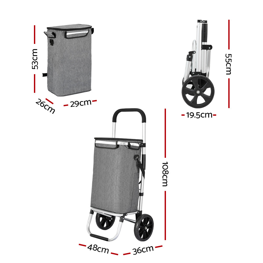 Emajin Shopping Trolley Cart 45KG Foldable Grey-1