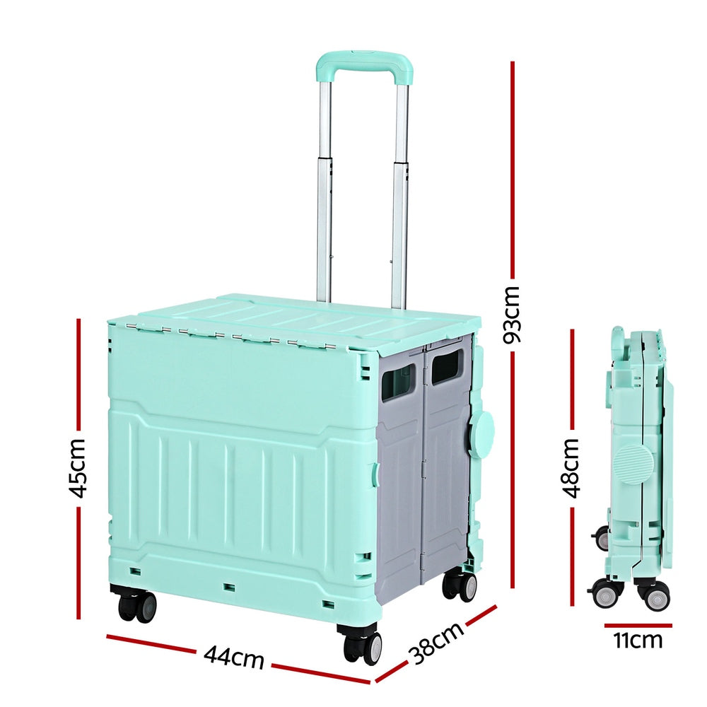 Emajin Shopping Trolley Cart 75L Foldable Green-1
