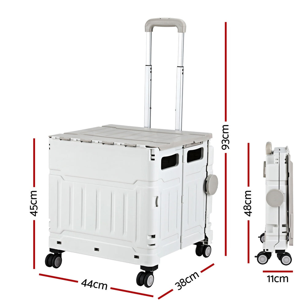 Emajin Shopping Trolley Cart 75L Foldable White-1