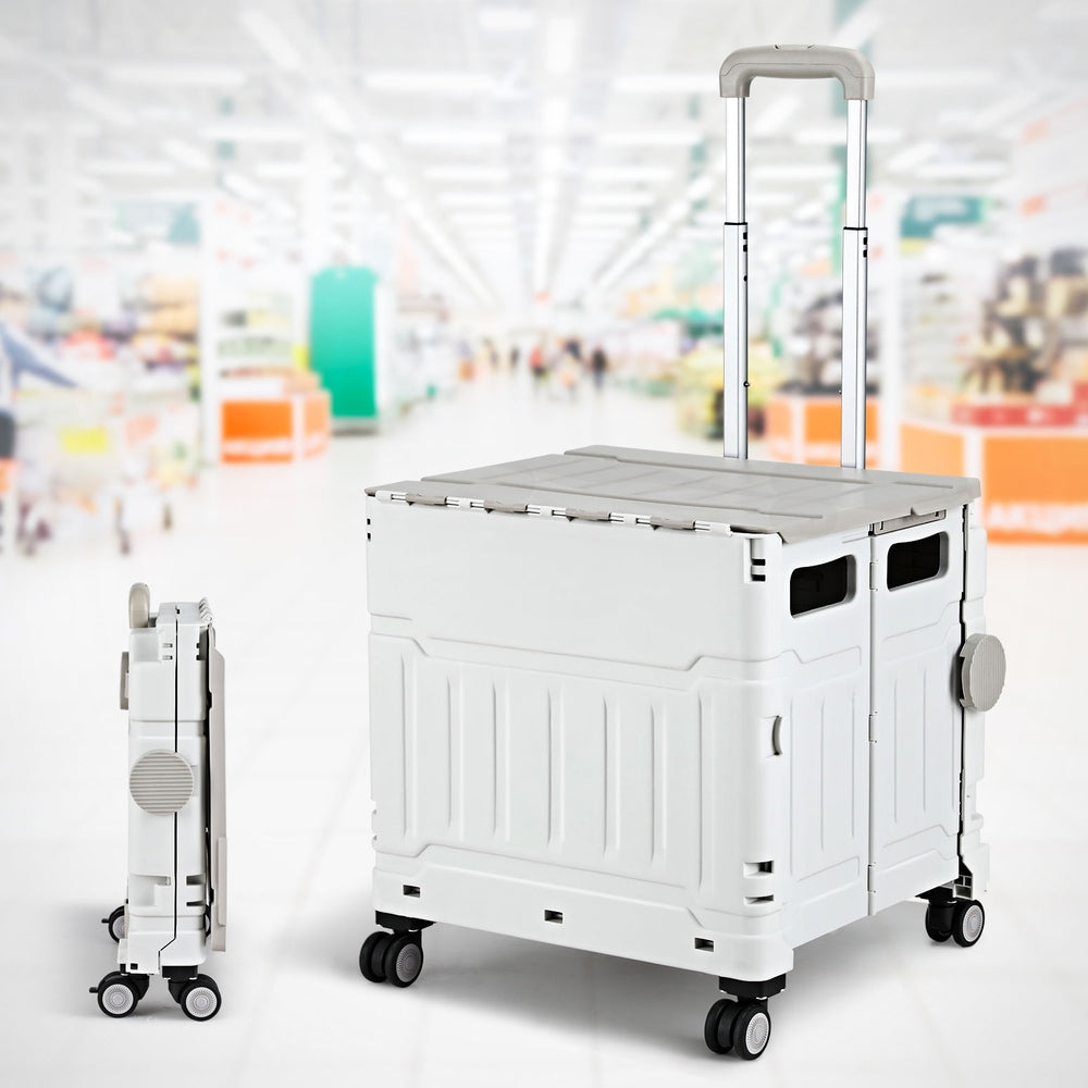 Emajin Shopping Trolley Cart 75L Foldable White-6