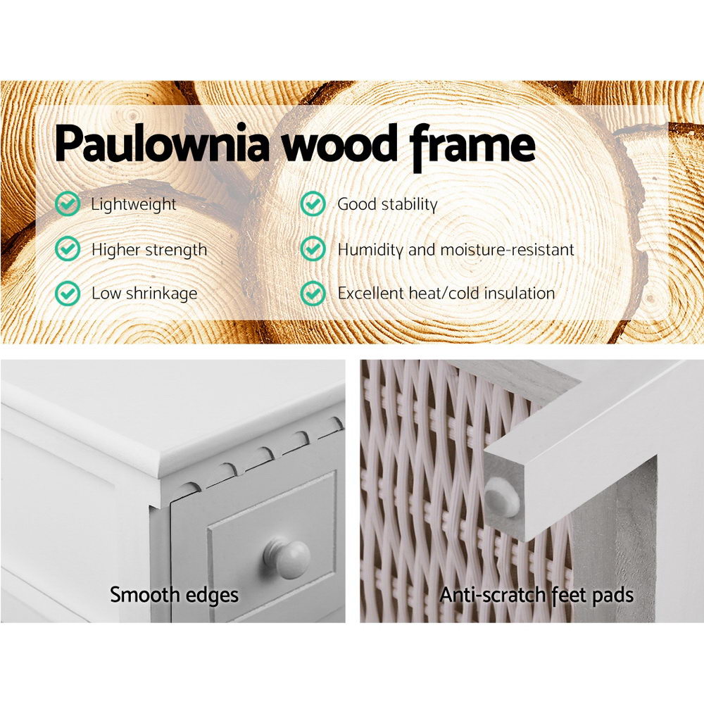 Artiss 2 Chest of Drawers with 3 Baskets - ELIOT-4