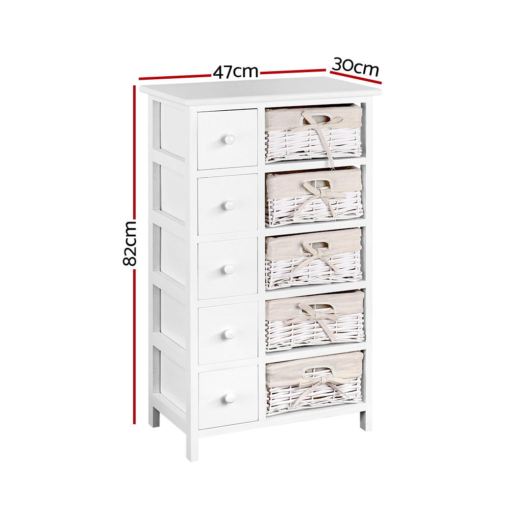 Artiss 5 Chest of Drawers with 5 Baskets - MAY-1