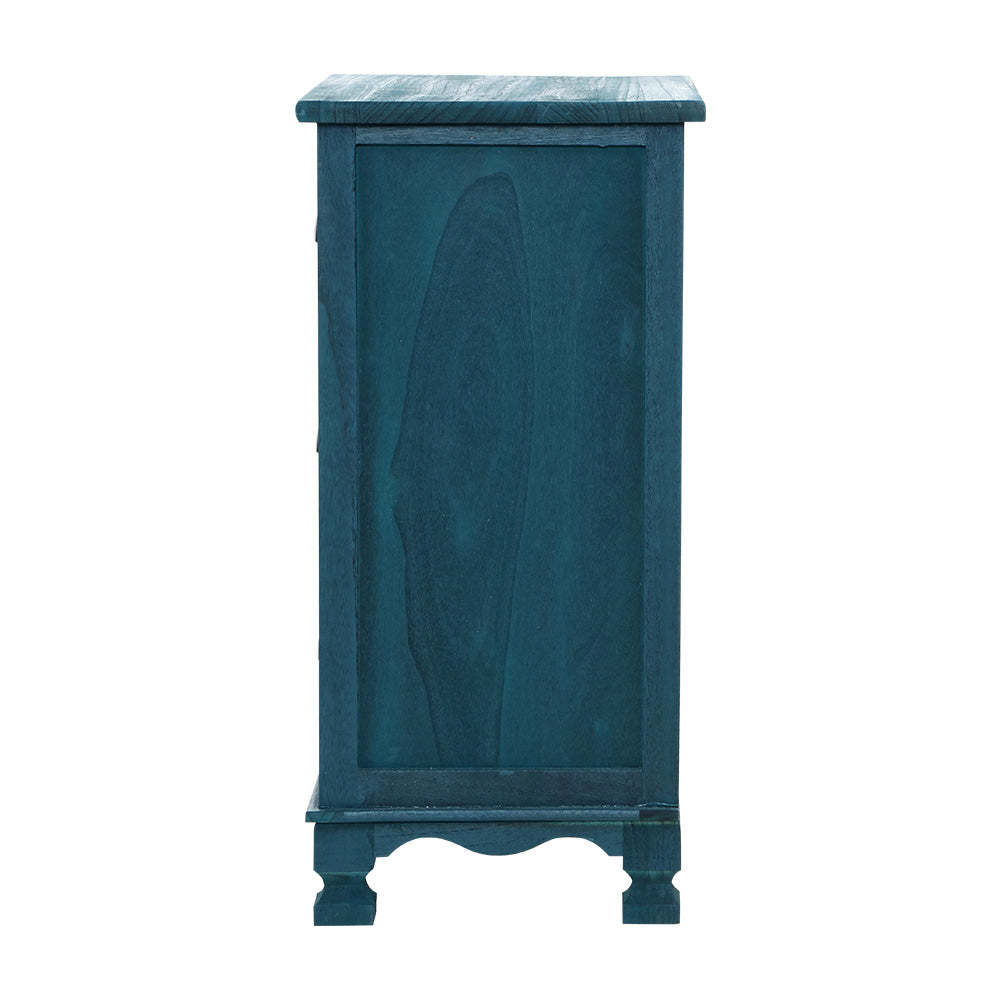 Artiss Bedside Table 3 Drawers Vintage - THYME Blue-3