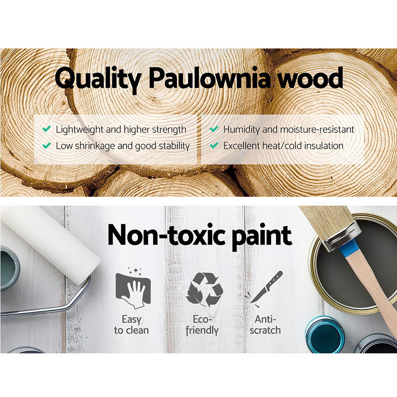 Artiss 2x Bedside Table 3 Drawers Vintage - THYME Blue-3