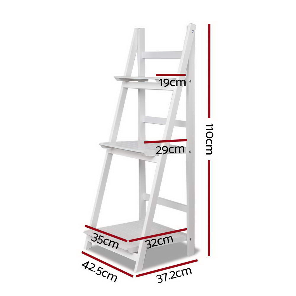 Artiss Bookshelf Corner Shelf 3 Tiers - ZANE White-1