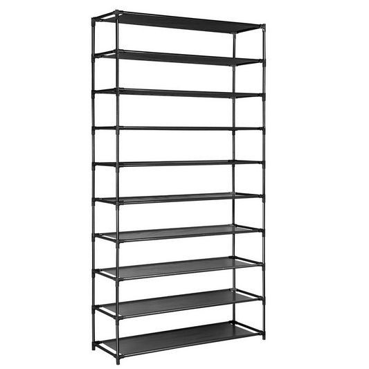 Artiss Shoe Rack Cabinet Stackable 50 Pairs 10-Tier Black-0