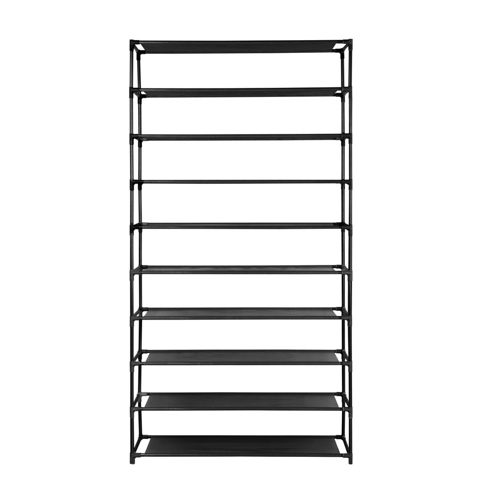 Artiss Shoe Rack Cabinet Stackable 50 Pairs 10-Tier Black-2