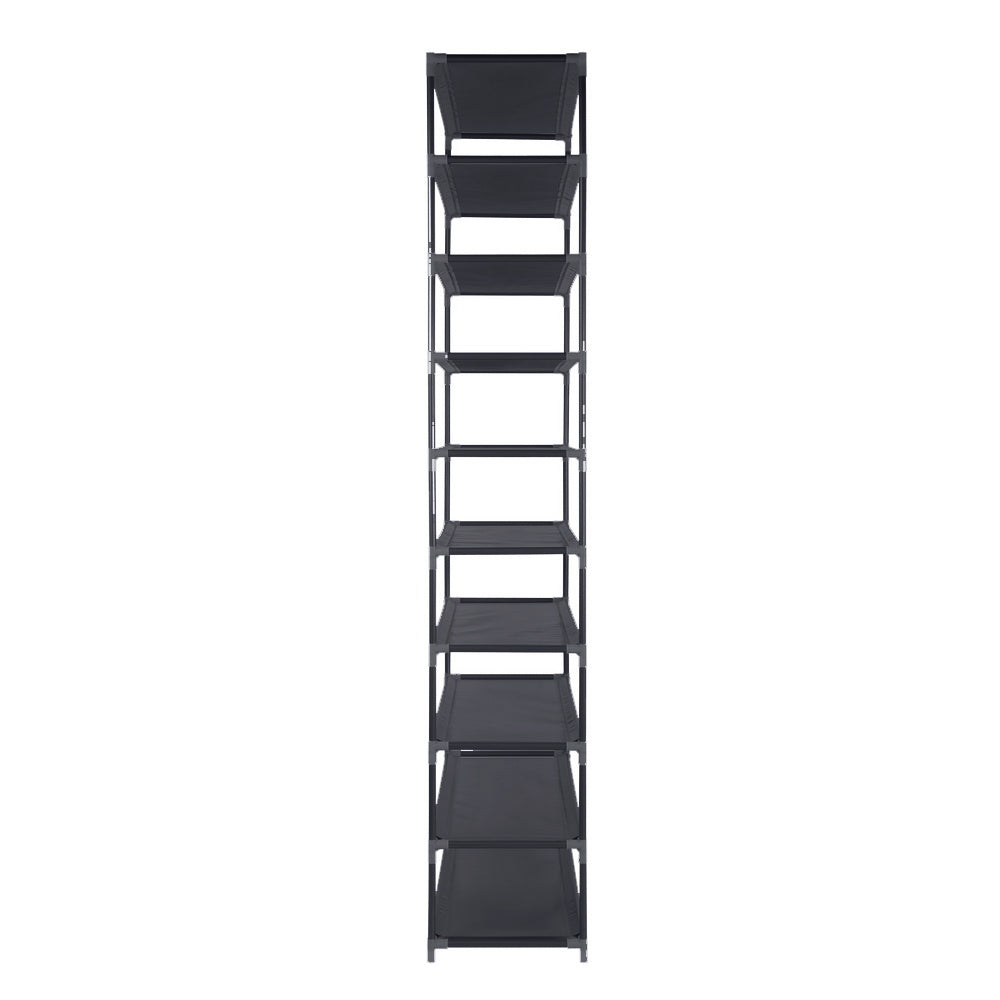 Artiss Shoe Rack Cabinet Stackable 50 Pairs 10-Tier Black-3