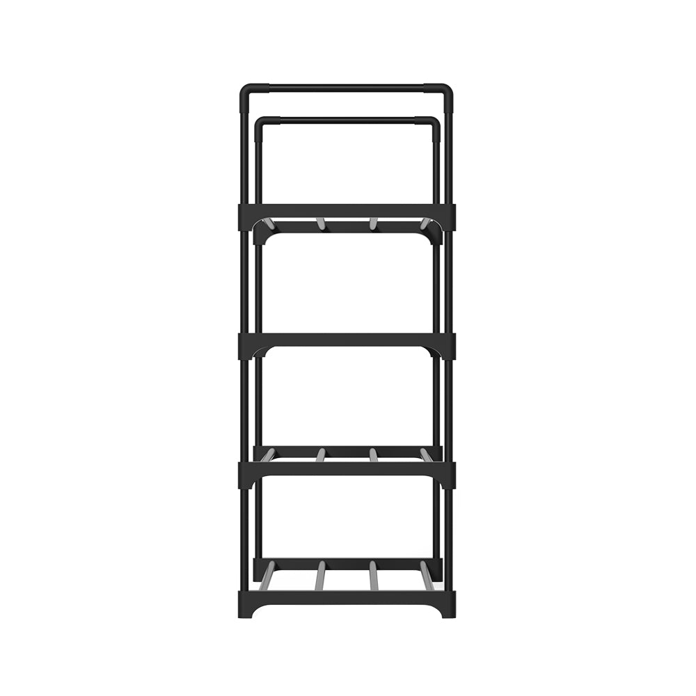 Artiss Shoe Rack Cabinet Stackable 4-tier 12 Pairs Black-3