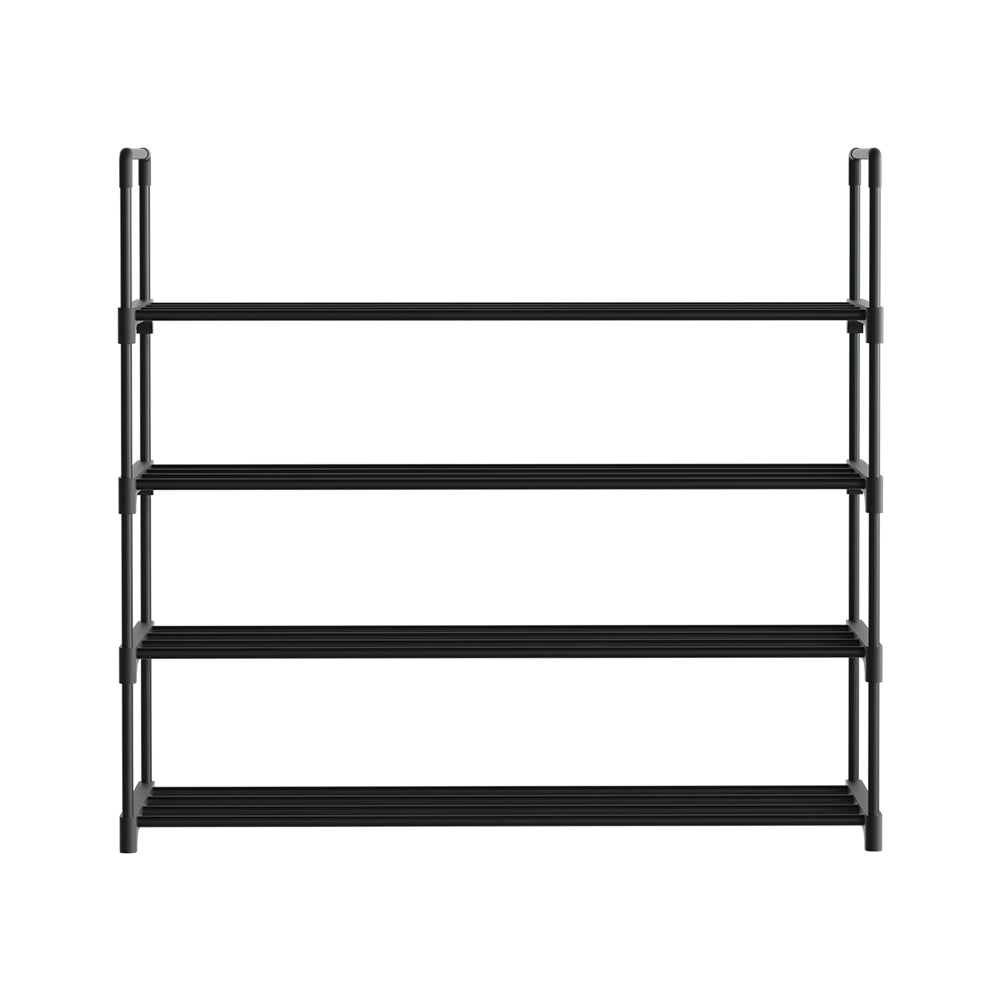 Artiss Shoe Rack 4-tier 16 Pairs Stackable Black-2