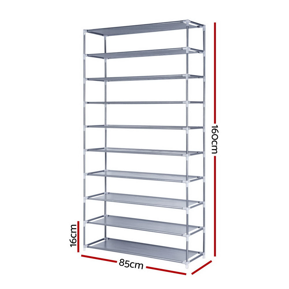 Artiss Shoe Rack Cabinet Stackable 10-Tier Grey-1