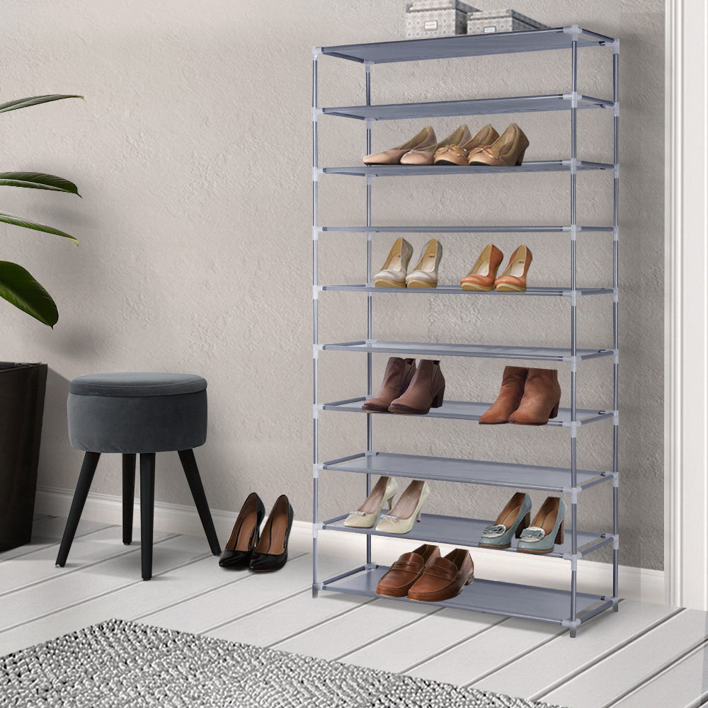 Artiss Shoe Rack Cabinet Stackable 10-Tier Grey-7