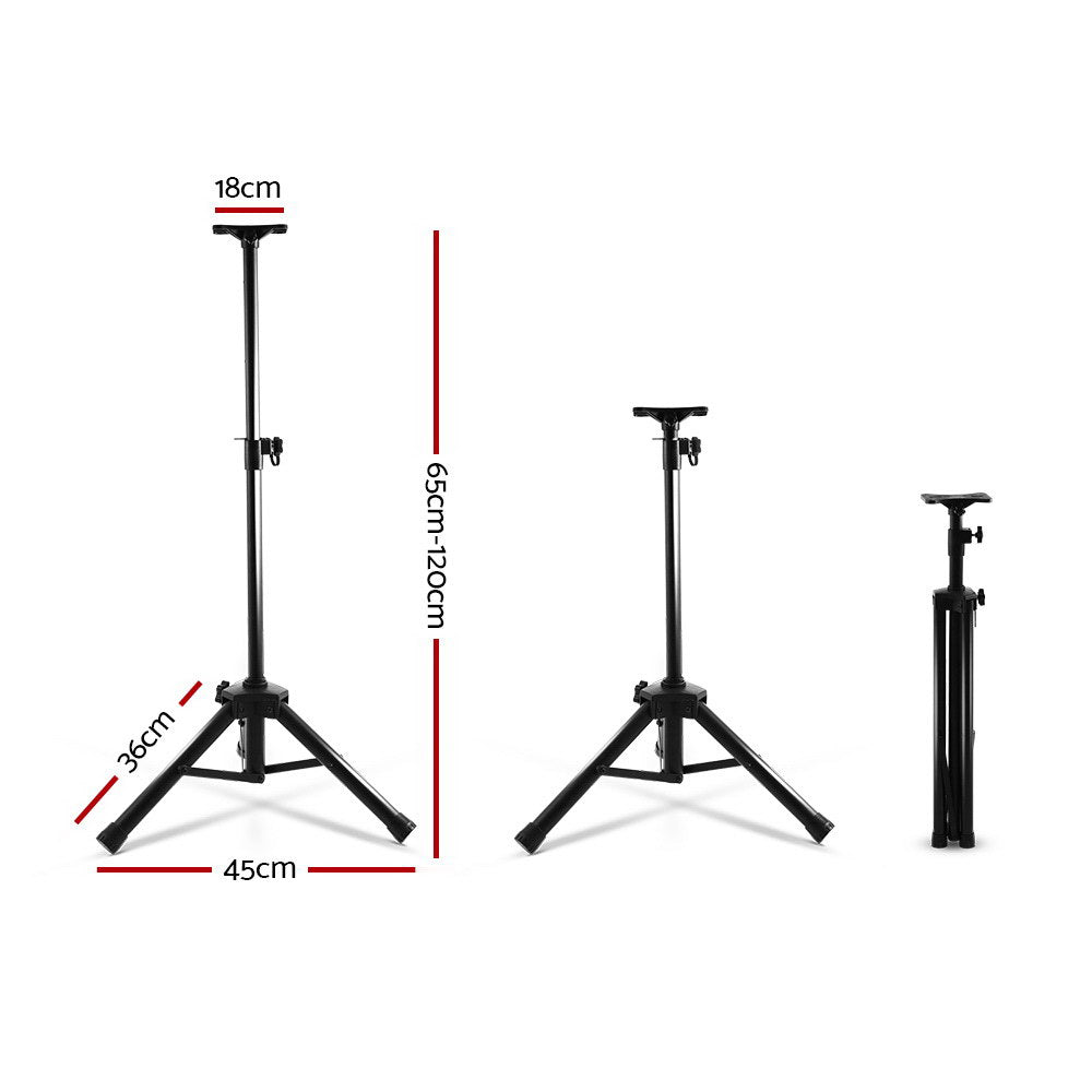 Alpha Speaker Stand 65-120cm Adjustable Height Surround Sound Studio Home 2pcs-1