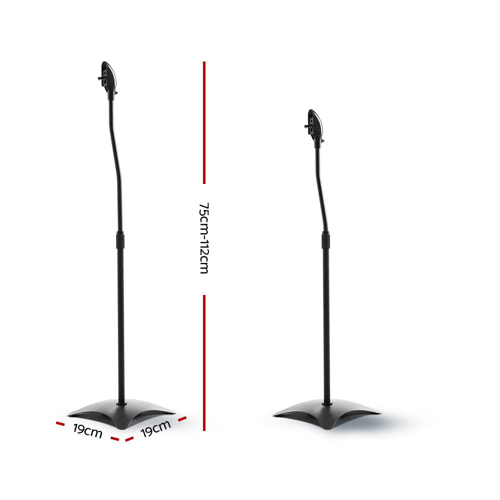 Alpha Speaker Stand 75-112cm Adjustable Height Surround Sound Studio Home 2pcs-1