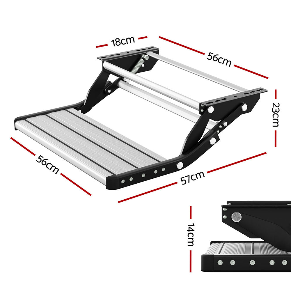 Weisshorn Caravan Step Pull Out Step Single Aluminium 200KG-1