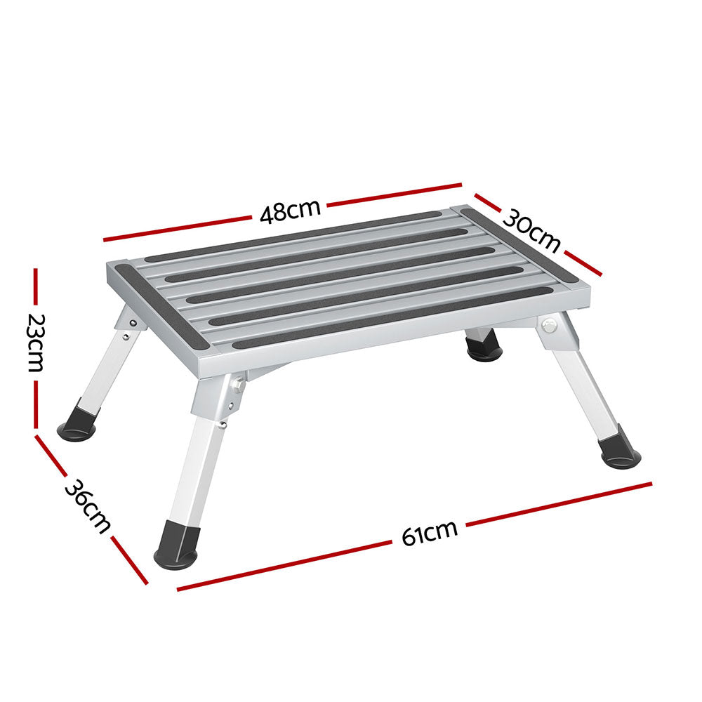 Weisshorn Caravan Step Folding Aluminium Step Ladder Stool-1