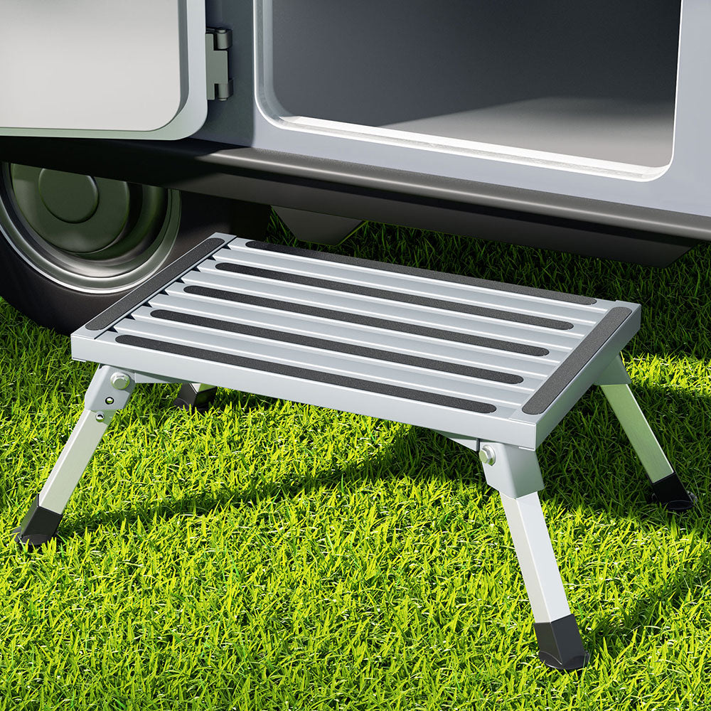 Weisshorn Caravan Step Folding Aluminium Step Ladder Stool-4