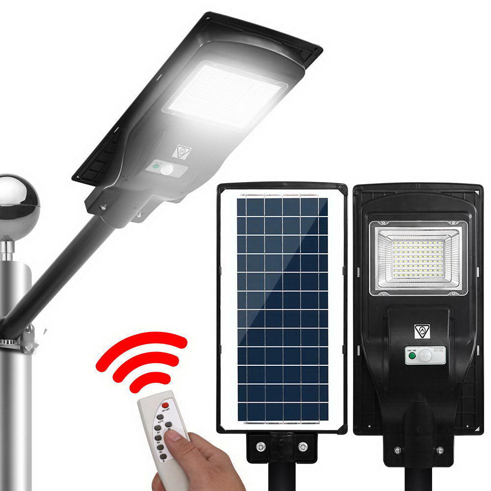 Leier 80 LED Solar Street Light 90W Flood Motion Sensor Remote Outdoor Wall Lamp-0