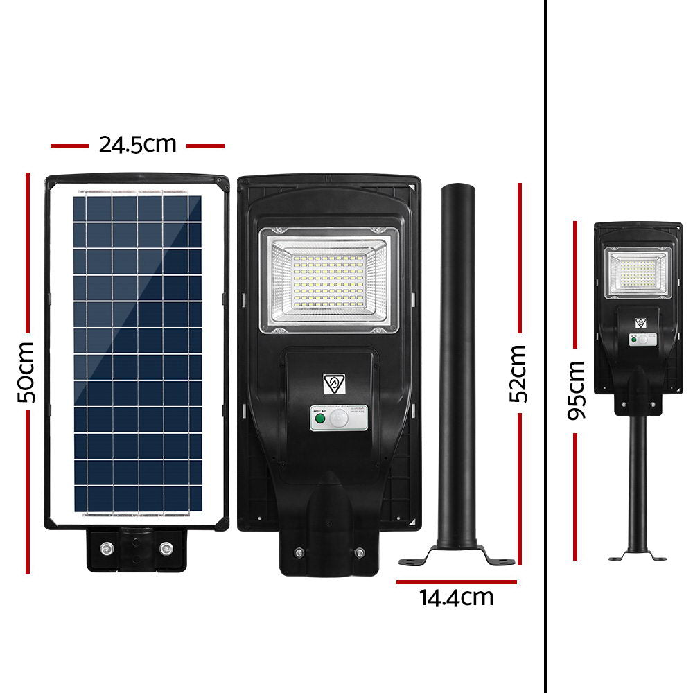 Leier 80 LED Solar Street Light 90W Flood Motion Sensor Remote Outdoor Wall Lamp x2-1