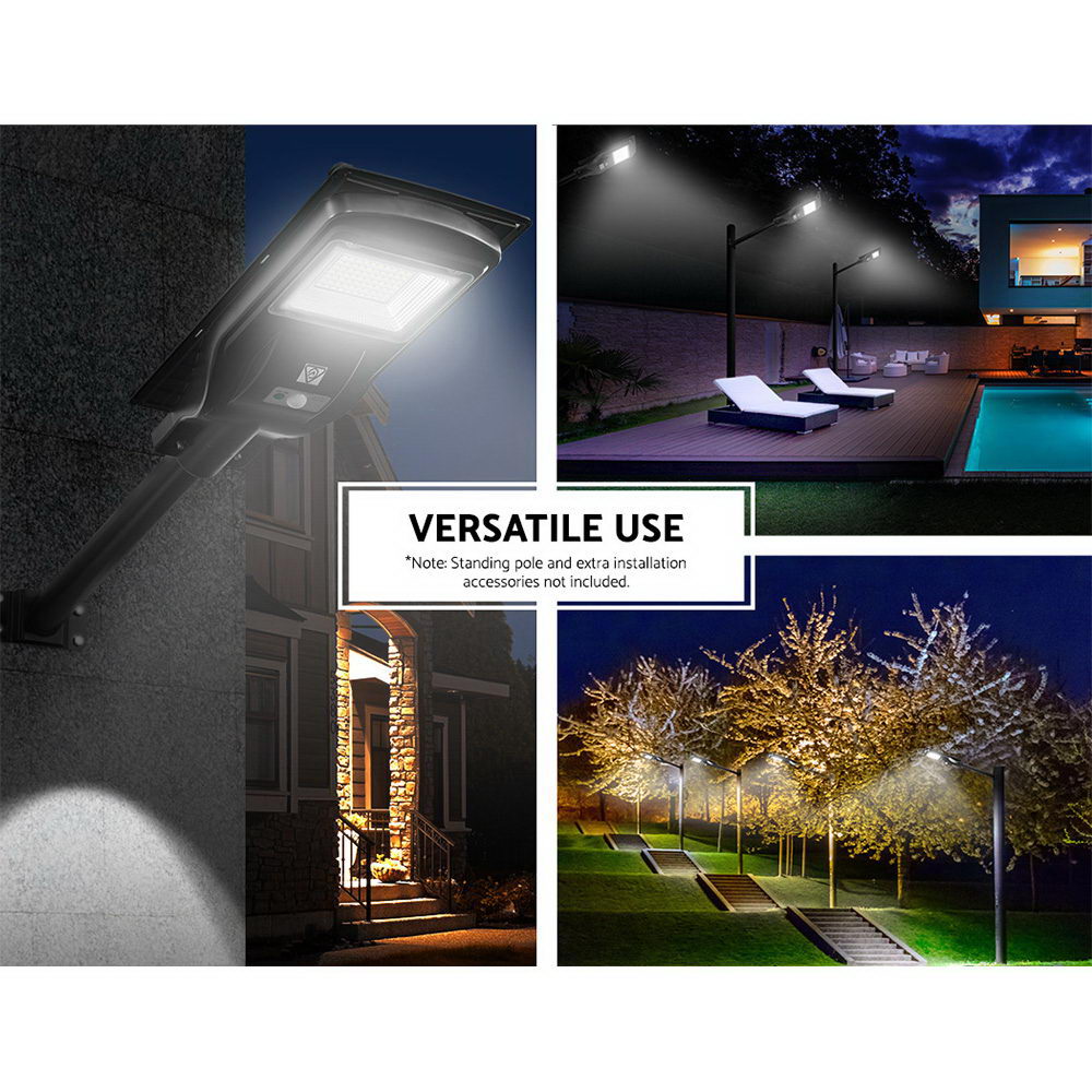 Leier 80 LED Solar Street Light 90W Flood Motion Sensor Remote Outdoor Wall Lamp x2-5