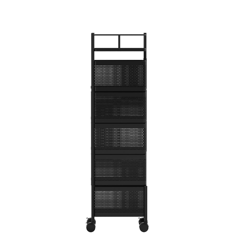 Artiss Storage Trolley Kitchen Cart 5 Tiers Storage Rack Black-2