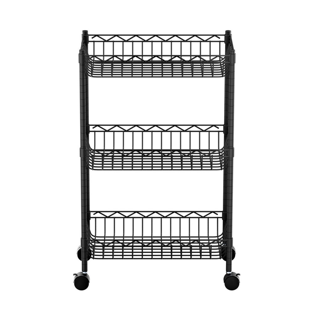 Artiss 3-Tier Shelving Unit Adjustable Garage Storage Kitchen Rack With Wheels-0