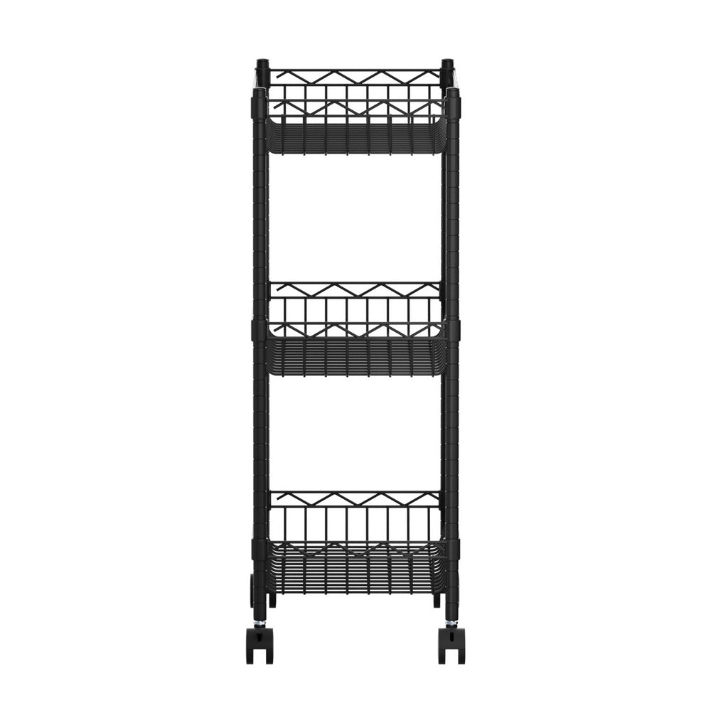 Artiss 3-Tier Shelving Unit Adjustable Garage Storage Kitchen Rack With Wheels-3