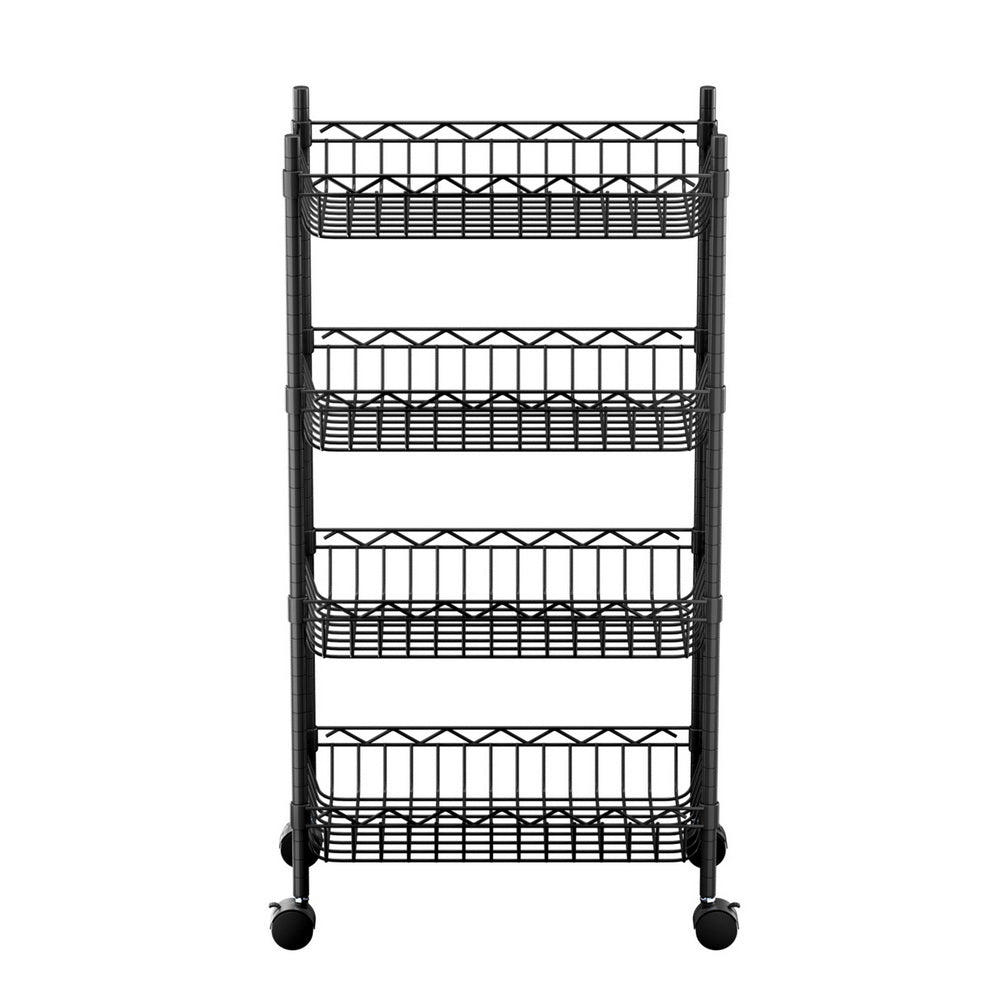 Artiss 4-Tier Shelving Unit Adjustable Garage Storage Kitchen Rack With Wheels-0
