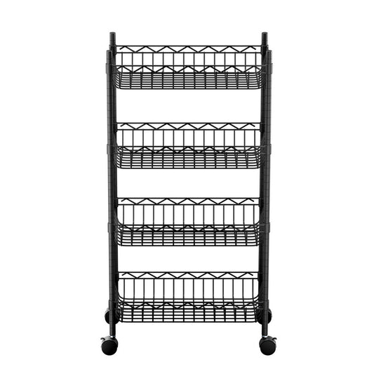 Artiss 4-Tier Shelving Unit Adjustable Garage Storage Kitchen Rack With Wheels-0