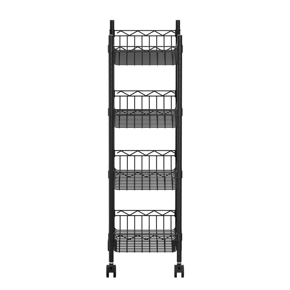 Artiss 4-Tier Shelving Unit Adjustable Garage Storage Kitchen Rack With Wheels-3