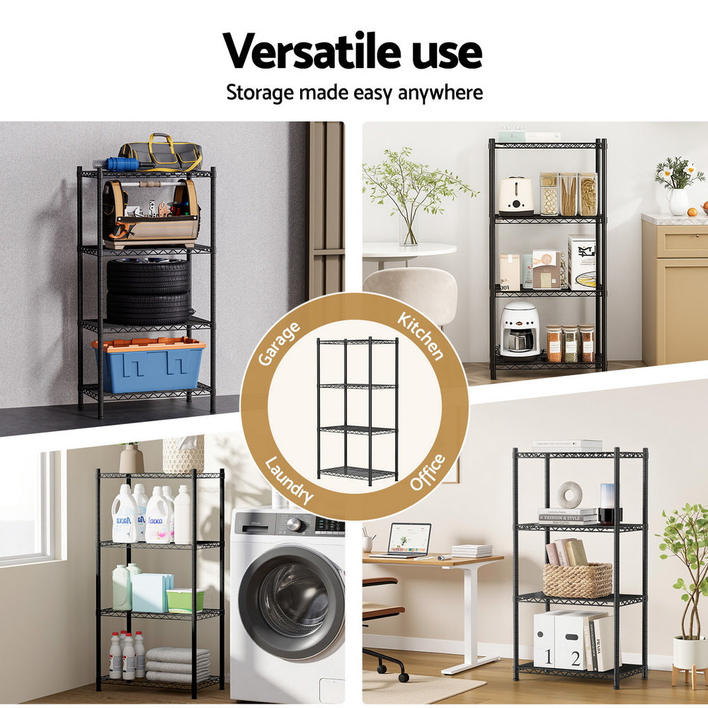 Artiss 4-Tier Shelving Unit Adjustable Garage Storage Shelves Kitchen Rack Steel-4